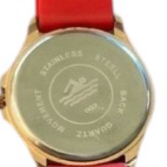 Women’s Geneva Quartz and stainless steel watch with Red jelly Band - Picture 3 of 6